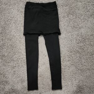 Black Leggings With Attached Skirt | Size M